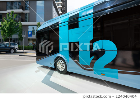 A hydrogen fuel cell city bus concept. Clean transportation A hydrogen fuel cell city bus concept. Clean transportation 124040404