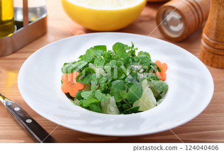 Stylish Watercress and Pomelo Salad 124040406