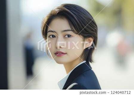 街頭工作的職業女性的“AI 生成圖像” 124040712