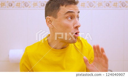 Man has been in the bathroom for too long 124040907