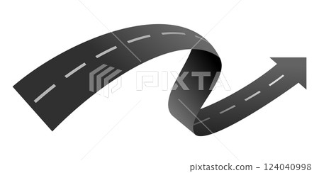 Trendy Simple Abstract Asphalt Road Or Winding Way Arrow Vector Illustration Element Trendy Simple Abstract Asphalt Road Or Winding Way Arrow Vector Illustration Element 124040998