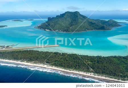 Aerial View of Maupiti Island in French Polynesia 124041011