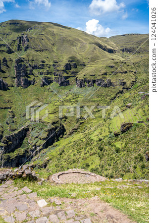 Inner View of Waqrapukara Archaeological Site in the Andean Highlands, Peru 124041026