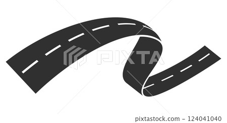 Flat Simple 3D Abstract Asphalt Road Or Winding Way Vector Illustration Element Flat Simple 3D Abstract Asphalt Road Or Winding Way Vector Illustration Element 124041040
