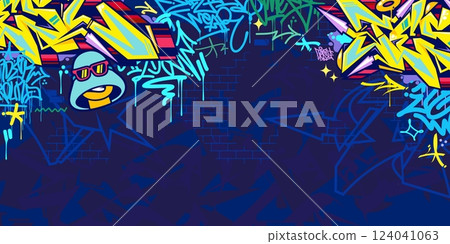 Funky Abstract Colorful Urban Street Art Graffiti Style Vector Illustration Background Template Funky Abstract Colorful Urban Street Art Graffiti Style Vector Illustration Background Template 124041063