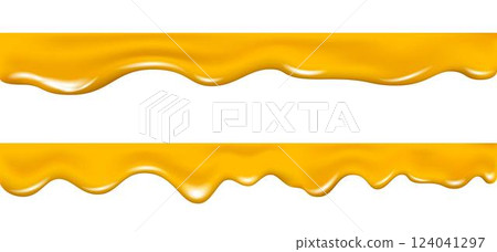 Melted cheese or butter texture, orange, lemon, apple juice. 124041297