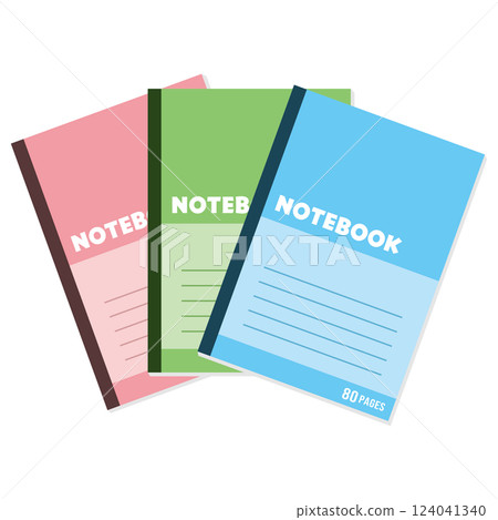 Three different colored notebooks 124041340