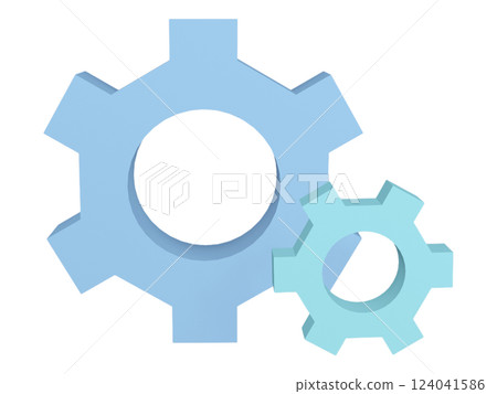 Two pastelblue gears interlock, symbolizing teamwork, collaboration, and efficient processes. A clean, minimalist design perfect for illustrating concepts of synergy, mechanics, or technology. Two pastelblue gears interlock, symbolizing teamwork, collaboration, and efficient processes. A clean, minimalist design perfect for illustrating concepts of synergy, mechanics, or technology. 124041586