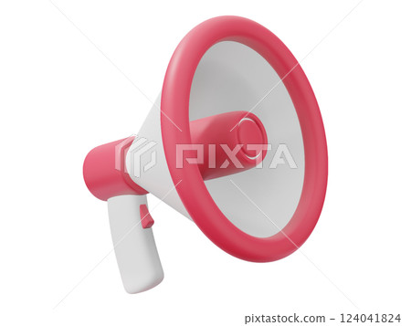 A vibrant pink and white megaphone, rendered in a playful 3D style, perfectly symbolizes announcements, marketing, or important news. A vibrant pink and white megaphone, rendered in a playful 3D style, perfectly symbolizes announcements, marketing, or important news. 124041824