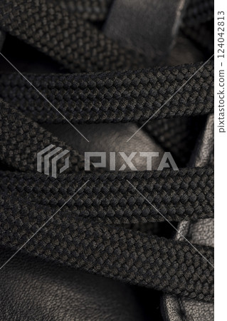 black synthetic laces for tying shoes 124042813