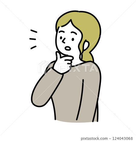 有想法的女人的向量插圖 有想法的女人的向量插圖 124043068