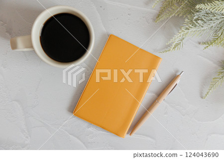 Coffee and notebook Coffee and notebook 124043690