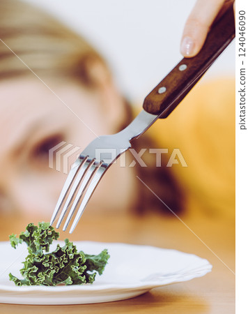 Sad young woman being on diet 124046090