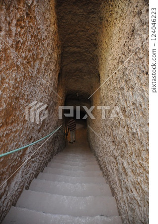 Morocco, Kasbah Road, Qathara, Underground Aqueduct 124046223