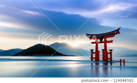 靜謐的大海、雄偉的鳥居-日本的風景之美 靜謐的大海、雄偉的鳥居-日本的風景之美 124046582