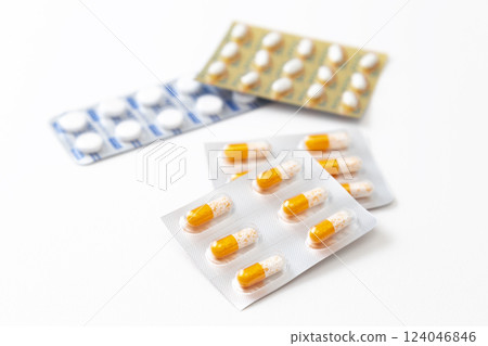 Prescription drugs on white background Prescription drugs on white background 124046846