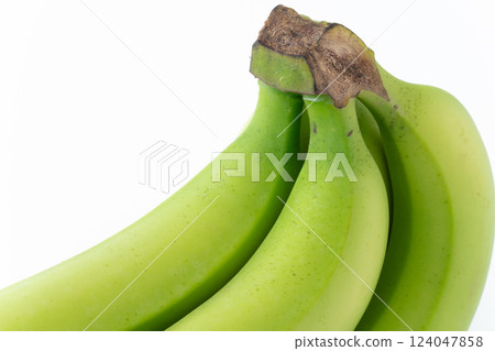 Green banana close-up Green banana close-up 124047858