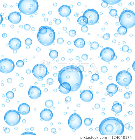Air bubbles in water. Seamless pattern. Air bubbles in water. Seamless pattern. 124048174