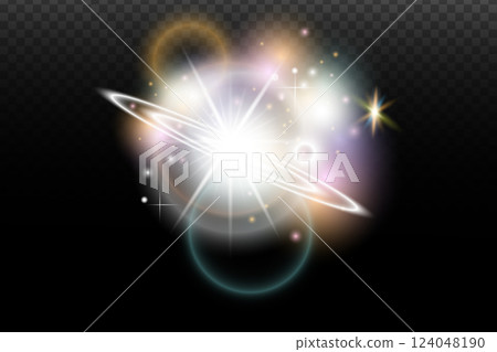 glowing light effect on transparent background glowing light effect on transparent background 124048190