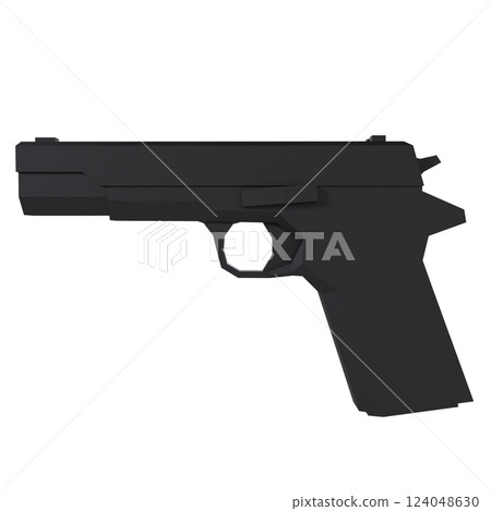 Black handgun isolated on white background 124048630