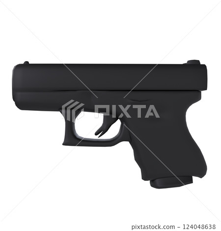 Handgun weapon isolated on white background 124048638