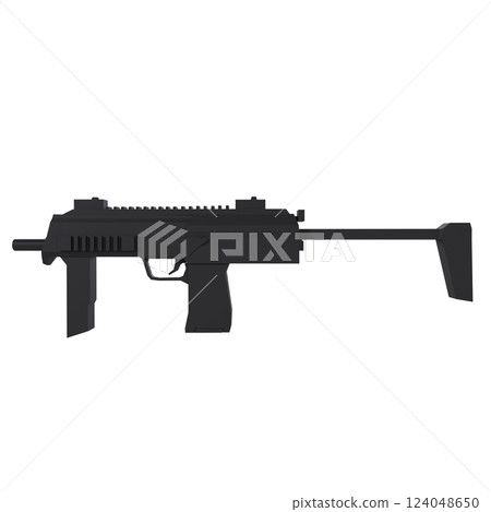 Modern firearm design isolated on white background 124048650