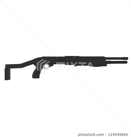 Black shotgun design isolated on white background Black shotgun design isolated on white background 124048666
