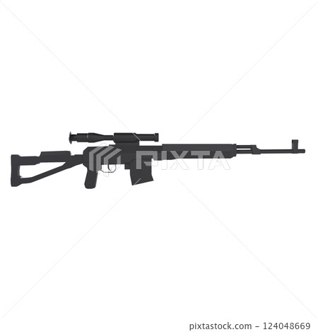 Modern sniper rifle isolated on white background 124048669