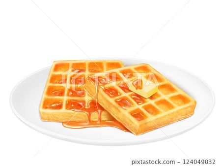 美式華夫餅配楓糖漿 124049032