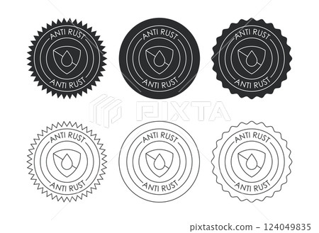 Anti rust icon design illustration. Anti oxidation sign, Rust resistant symbol Anti rust icon design illustration. Anti oxidation sign, Rust resistant symbol 124049835