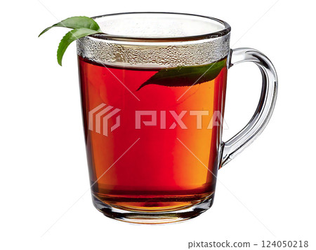 Refreshingly crisp image of a steaming cup of tea.  Perfect for websites, blogs, or advertisements focused on healthy beverages, relaxation, or comfort. 124050218