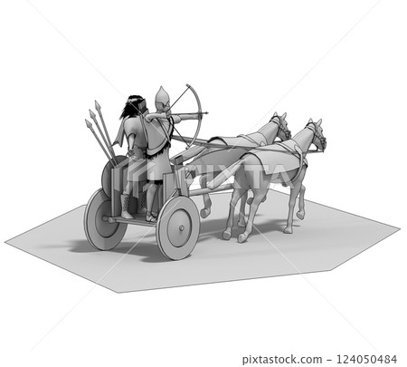 persian chariot, 3d render, illustration persian chariot, 3d render, illustration 124050484