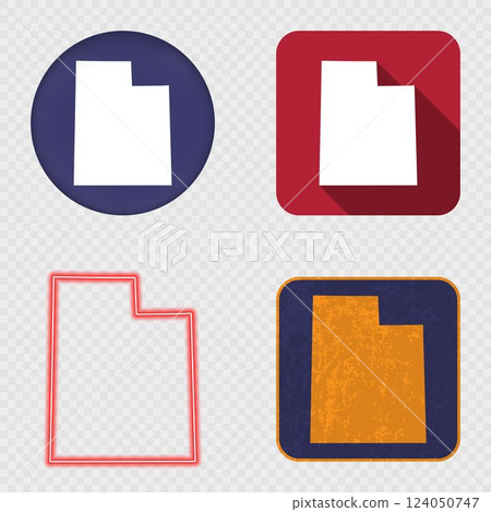 Utah State Map Icons Collection Utah State Map Icons Collection 124050747