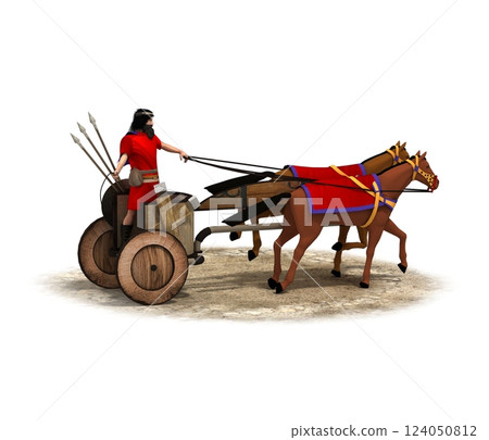 persian chariot, 3d render, illustration persian chariot, 3d render, illustration 124050812