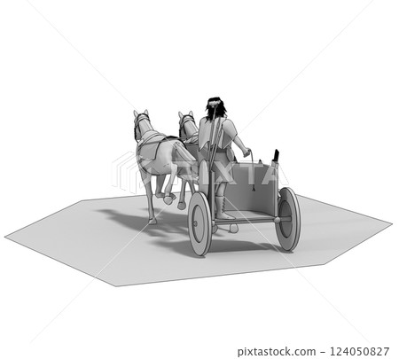 persian chariot, 3d render, illustration 124050827