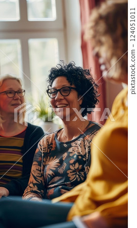 A caregiver connecting with other caregivers, discussing best practices, highlighting the collaborative approach in caregiving 124051011