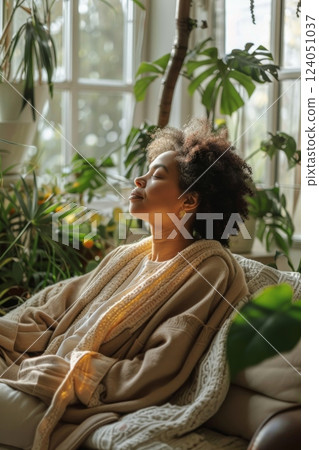 A caregiver taking a personal day to recharge, focusing on self-care, reflecting the importance of balance in caregiving 124051037