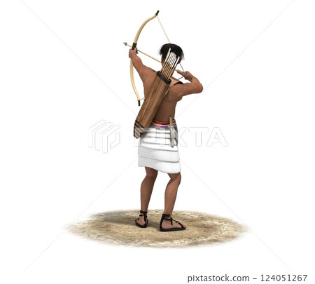 archer character, 3D rendering, illustration, cg 124051267