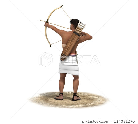 archer character, 3D rendering, illustration, cg archer character, 3D rendering, illustration, cg 124051270