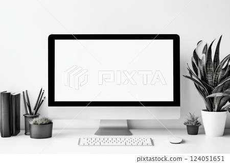 Monitor isolated on white background. 124051651