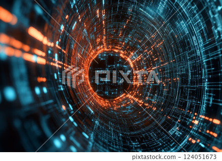 Digital connection, tunnel. 124051673