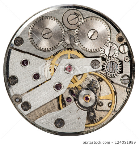 old clockwork, metal gears close up old clockwork, metal gears close up 124051989