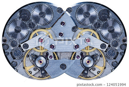 old clockwork, metal gears close up old clockwork, metal gears close up 124051994