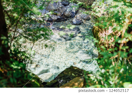 <長野>阿寺溪谷：水質透明度高 124052517