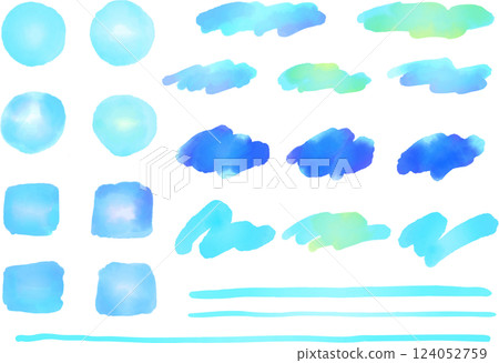 藍色水彩框架 藍色水彩框架 124052759