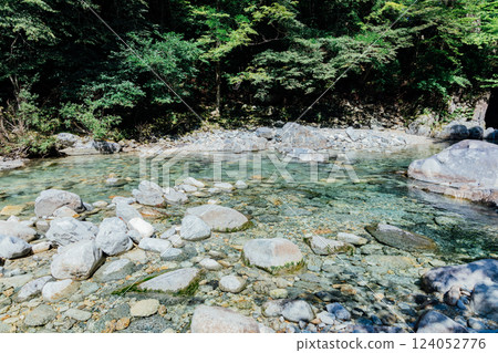 <長野>阿特拉溪谷的美麗山澗風景 124052776