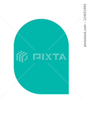 Brutalist abstract shape. Bold and modern form, minimalistic design element. Icon of brutalism, flat geometry, perfect for contemporary projects and graphic applications. 124052993