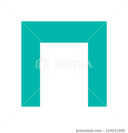 Brutalist abstract icon. Bold geometric shape as a modern symbol. Simple flat element, y2k aesthetic, perfect for graphic projects and contemporary design applications. 124052999