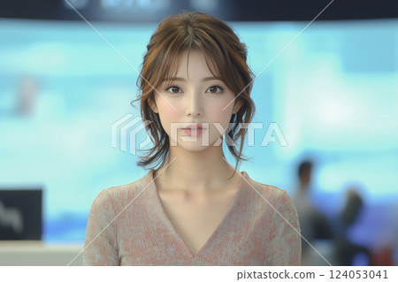 日本年輕女播音員播報新聞 124053041