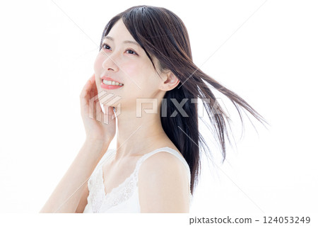 護膚圖像的年輕女子 124053249
